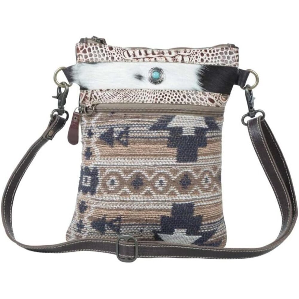 Small Leather Crossbody Bag Womens Zipper Closure Compact Purse